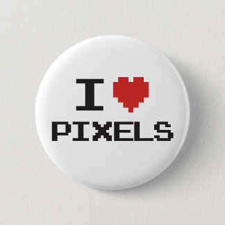 I Liebe Pixel pixeliger Herzrücklauf 8-Bit-Gamer Button