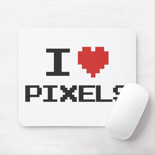 I Liebe Pixel pixeliger Herzrücklauf 8-Bit-Gamer Mousepad (Mit Mouse)