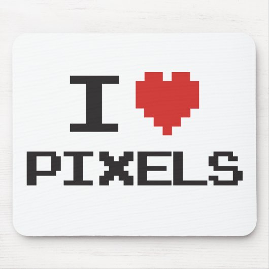 I Liebe Pixel pixeliger Herzrücklauf 8-Bit-Gamer Mousepad (Vorne)
