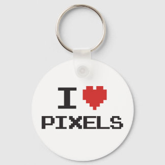 I Liebe Pixel pixeliger Herzrücklauf 8-Bit-Gamer Schlüsselanhänger