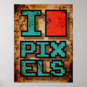 I Liebe Pixel Poster (Vorne)