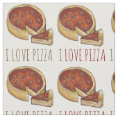 I Liebe Pizza Chicago Deep Dish Pepperoni Käse Stoff (Nahaufnahme)