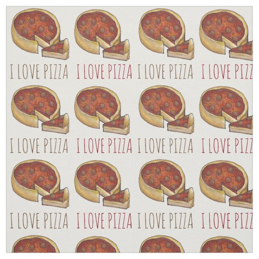 I Liebe Pizza Chicago Deep Dish Pepperoni Käse Stoff (Muster)