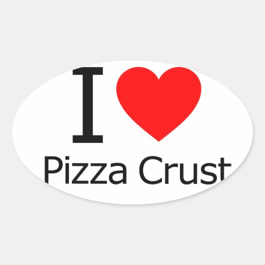 I Liebe Pizza Crust Ovaler Aufkleber (Vorderseite)