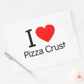 I Liebe Pizza Crust Ovaler Aufkleber (Umschlag)
