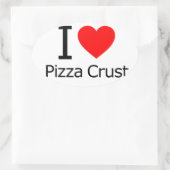 I Liebe Pizza Crust Ovaler Aufkleber (Tasche)