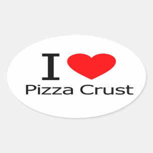 I Liebe Pizza Crust Ovaler Aufkleber