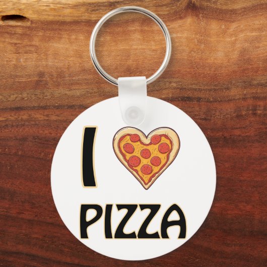 I Liebe Pizza - Funny Food Lover Geschenk Schlüsselanhänger (Rückseite)