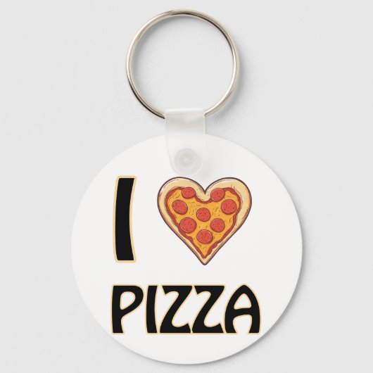 I Liebe Pizza - Funny Food Lover Geschenk Schlüsselanhänger (Rückseite)