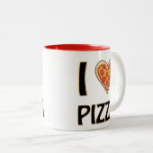 I Liebe Pizza - Funny Food Lover Geschenk Zweifarbige Tasse (VorderseiteRechts)