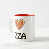 I Liebe Pizza - Funny Food Lover Geschenk Zweifarbige Tasse (Vorderseite Links)