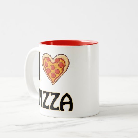 I Liebe Pizza - Funny Food Lover Geschenk Zweifarbige Tasse (Vorderseite Links)
