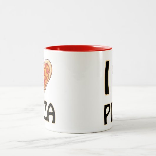 I Liebe Pizza - Funny Food Lover Geschenk Zweifarbige Tasse (Mittel)