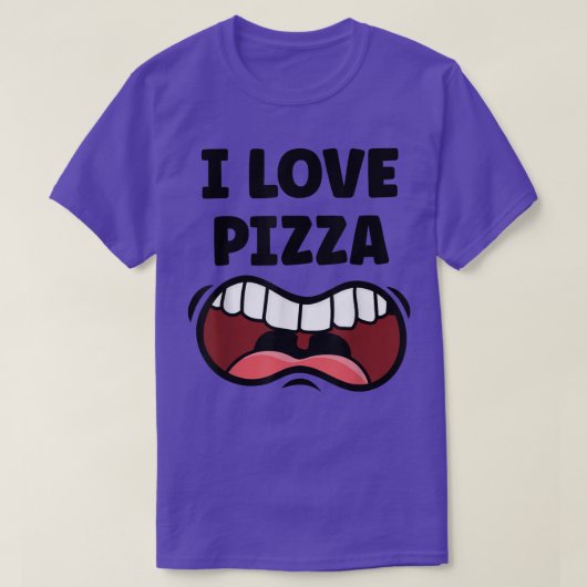 I Liebe Pizza Funny Hungerfestungen T - Shirt Mund (Design vorne)