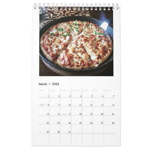 I Liebe-Pizza-jährlicher Kalender 2018 (Mär 2026)