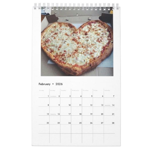 I Liebe-Pizza-jährlicher Kalender 2018 (Feb 2026)