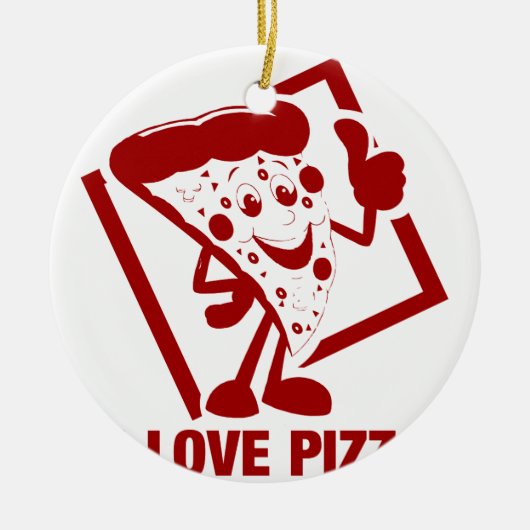 I Liebe-Pizza Keramik Ornament (Vorne)