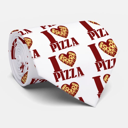 I Liebe-Pizza Krawatte (Gerollt)