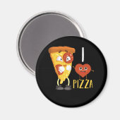 I Liebe Pizza Niedlich Pizza Slice Magnet (Vorderseite/Rückseite)