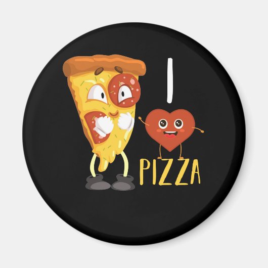 I Liebe Pizza Niedlich Pizza Slice Magnet (Vorne)