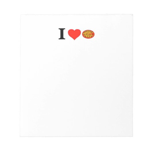 I Liebe Pizza Notizblock (Vorderseite)