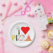 I Liebe-Pizza-Papierplatte Pappteller (Party)