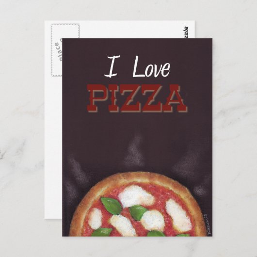I Liebe Pizza Postcard Postkarte (Vorne/Hinten)
