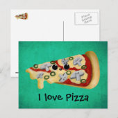 I Liebe Pizza Postkarte (Vorne/Hinten)