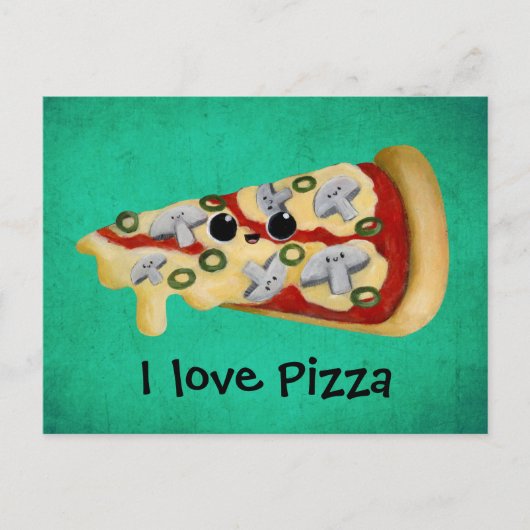 I Liebe Pizza Postkarte (Vorderseite)