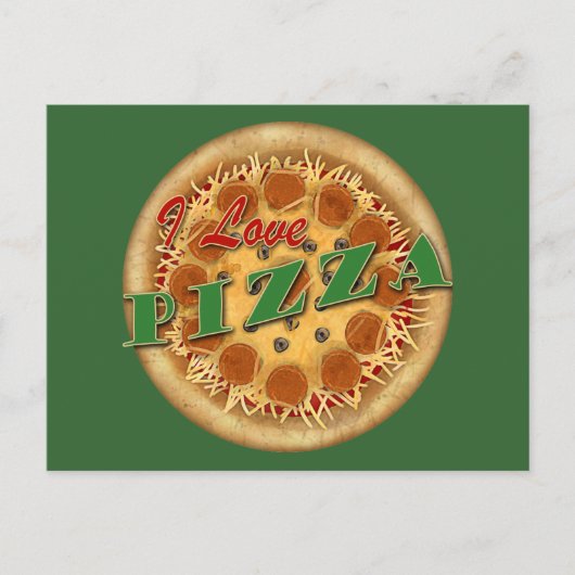 I Liebe Pizza Postkarte (Vorderseite)
