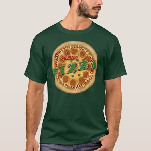 I Liebe Pizza T-Shirt (Vorderseite)