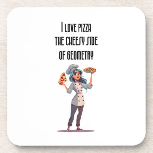"I Liebe Pizza: The Cheesy Side of Geometry" lusti Getränkeuntersetzer