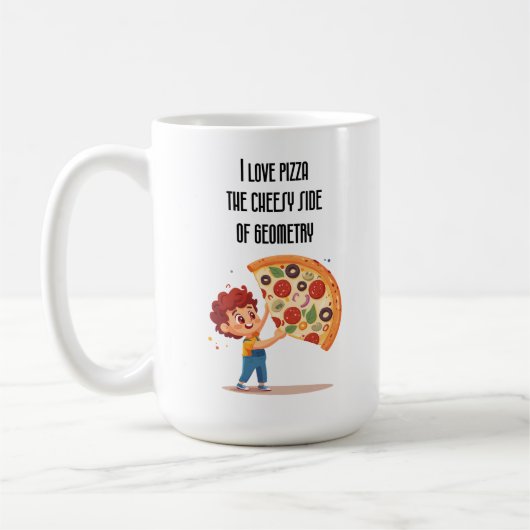 "I Liebe Pizza: The Cheesy Side of Geometry" lusti Kaffeetasse (Links)
