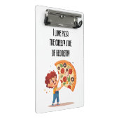 "I Liebe Pizza: The Cheesy Side of Geometry" lusti Mini Klemmbrett (Schrägansicht)