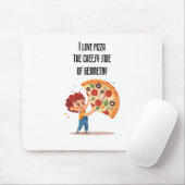 "I Liebe Pizza: The Cheesy Side of Geometry" lusti Mousepad (Mit Mouse)