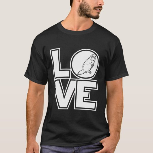 I Liebe Platypus Retro Style Funny Platypus T-Shirt (Vorderseite)