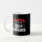 I Liebe Playing S Shuttle Birdie Badminton Kaffeetasse (Links)