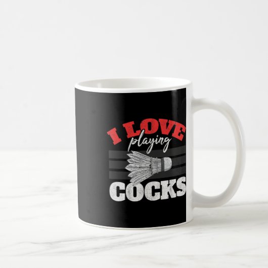 I Liebe Playing S Shuttle Birdie Badminton Kaffeetasse (Rechts)