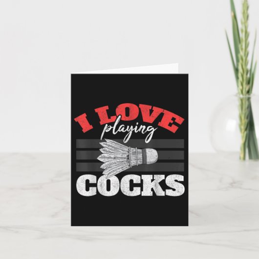 I Liebe Playing S Shuttle Birdie Badminton Karte (Vorderseite)