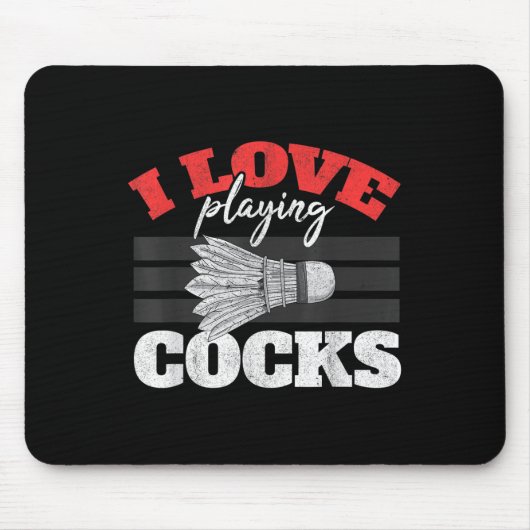 I Liebe Playing S Shuttle Birdie Badminton Mousepad (Vorne)