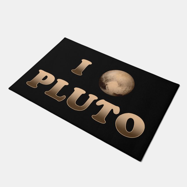 I Liebe Pluto Fußmatte (Schrägansicht)