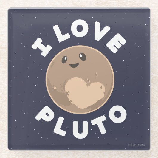 I Liebe Pluto Glasuntersetzer (Vorderseite)