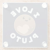 I Liebe Pluto Glasuntersetzer (Rückseite)