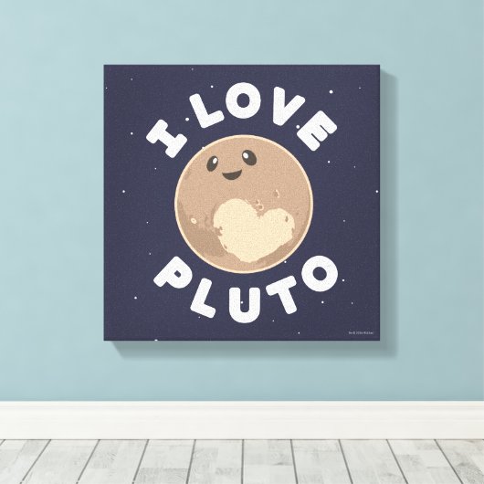 I Liebe Pluto Leinwanddruck (Insitu (Holzboden))