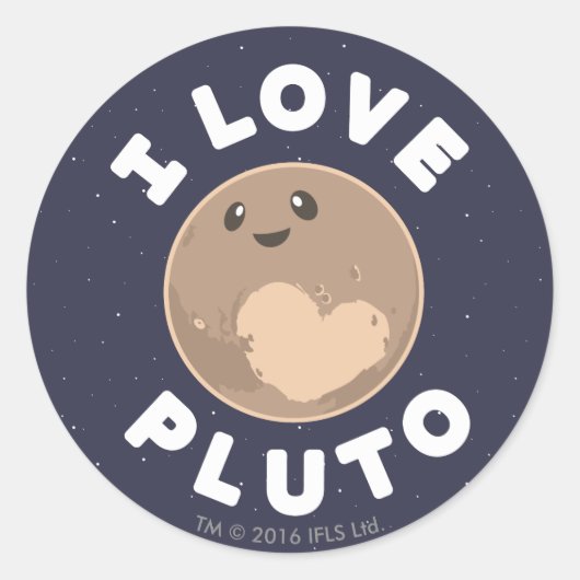 I Liebe Pluto Runder Aufkleber (Vorderseite)