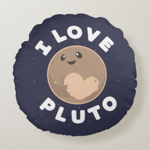 I Liebe Pluto Rundes Kissen