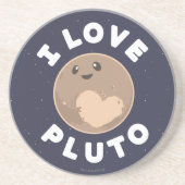 I Liebe Pluto Sandstein Untersetzer (Vorne)