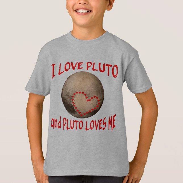 I Liebe Pluto und Pluto-Lieben ich T-Shirt (Vorderseite)