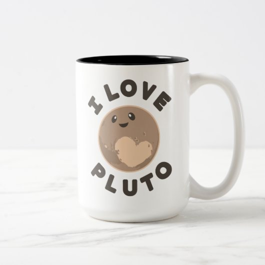 I Liebe Pluto Zweifarbige Tasse (Rechts)