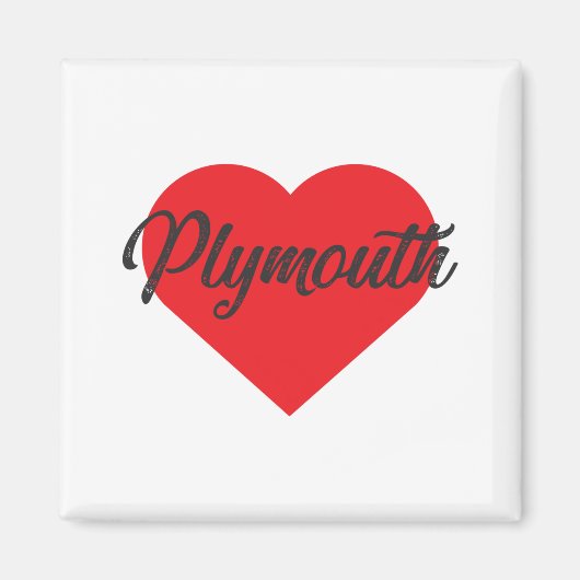 I Liebe Plymouth Magnet (Vorne)